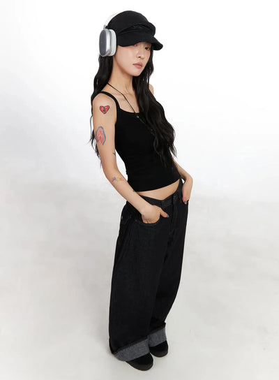 basic-layering-tank-top-in528 / Black