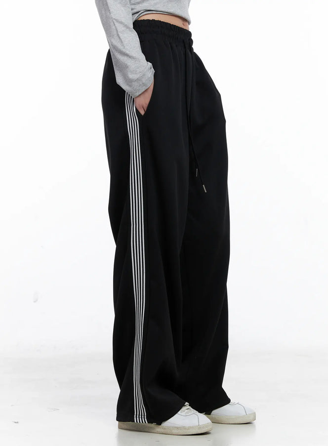 relaxed-fit-striped-sweatpants-cs529 / Black