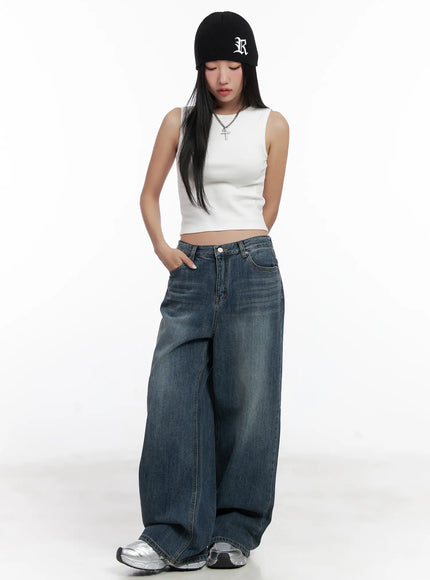 aya-washed-baggy-jeans-cn528 / Blue