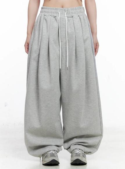 relaxed-fit-pintuck-sweatpants-co521 / Gray