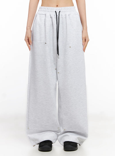 wide-leg-stud-accent-sweatpants-ig508 / White
