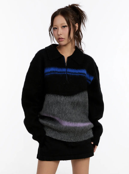 oversized-multi-color-half-zip-knit-sweater-cn527
