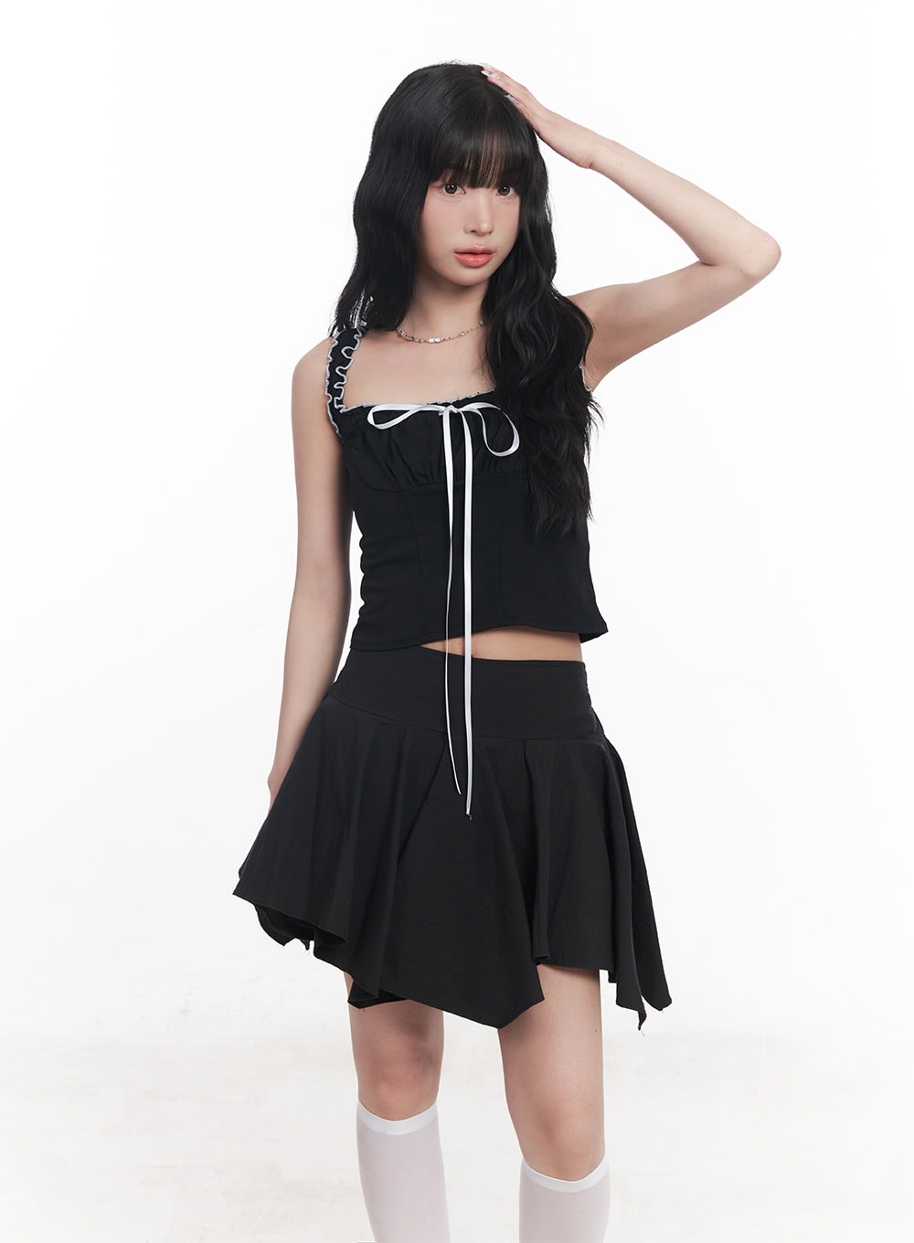 shirred-ribbon-crop-tank-top-cy527