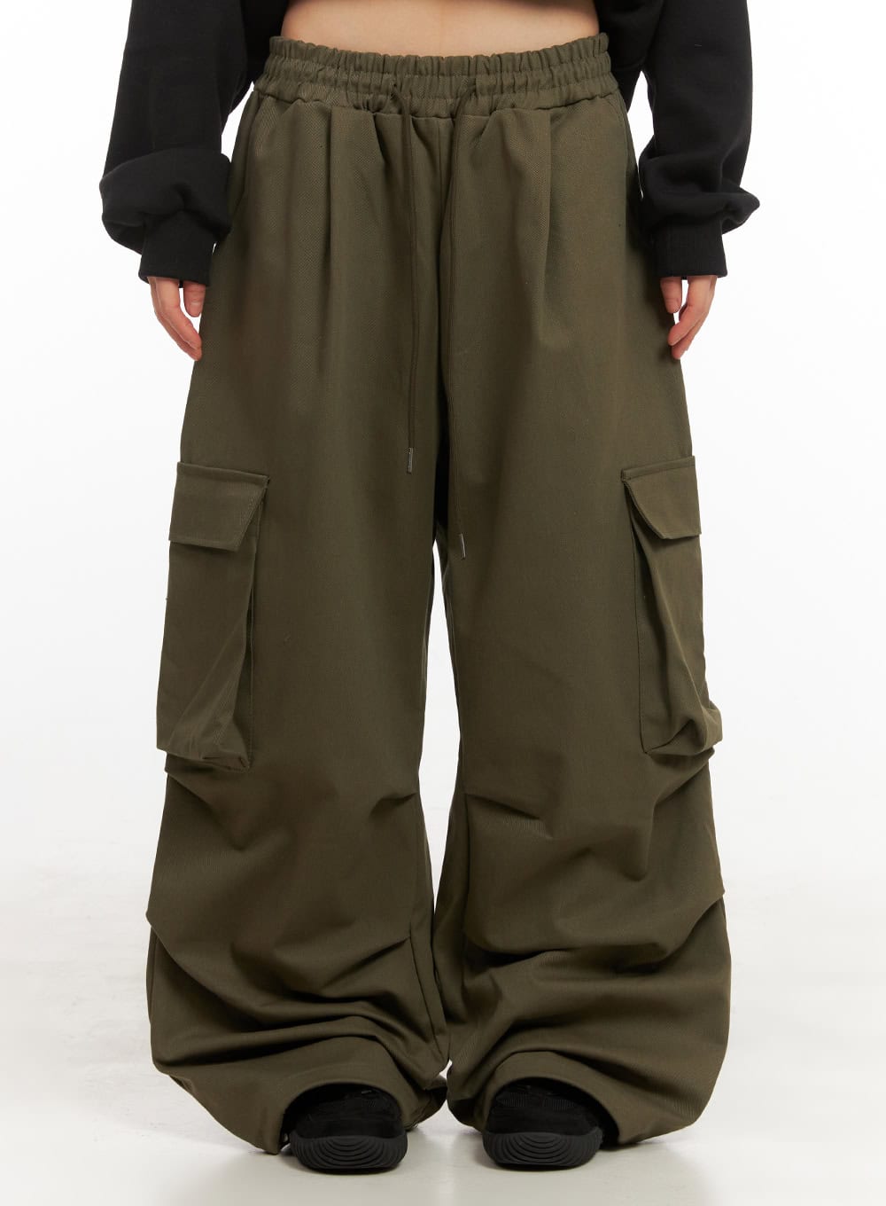 Unisex Oversized Cotton Cargo Pants CJ506 by Lewkin