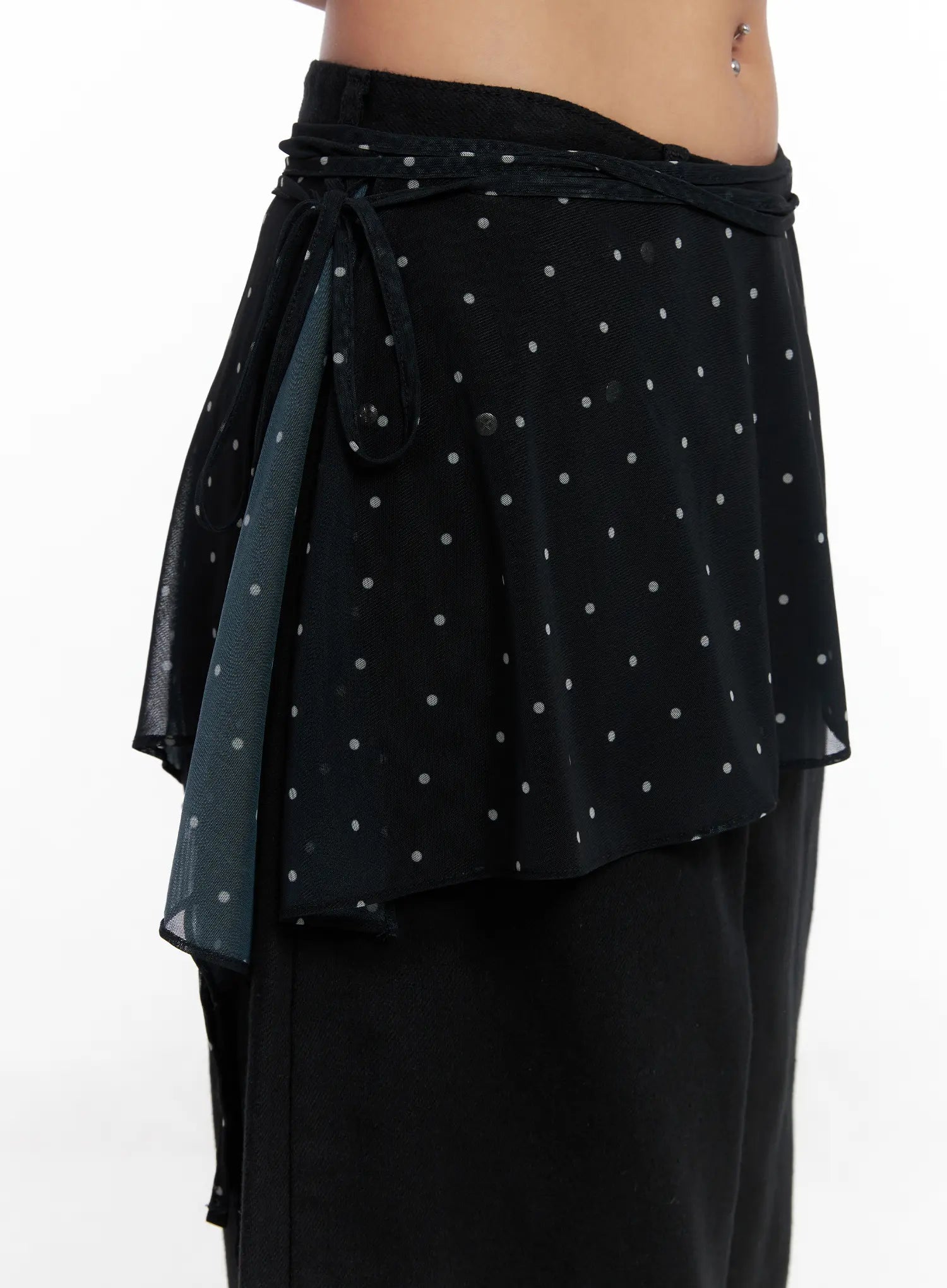 asymmetric-polka-dot-mesh-wrap-mini-skirt-cs524