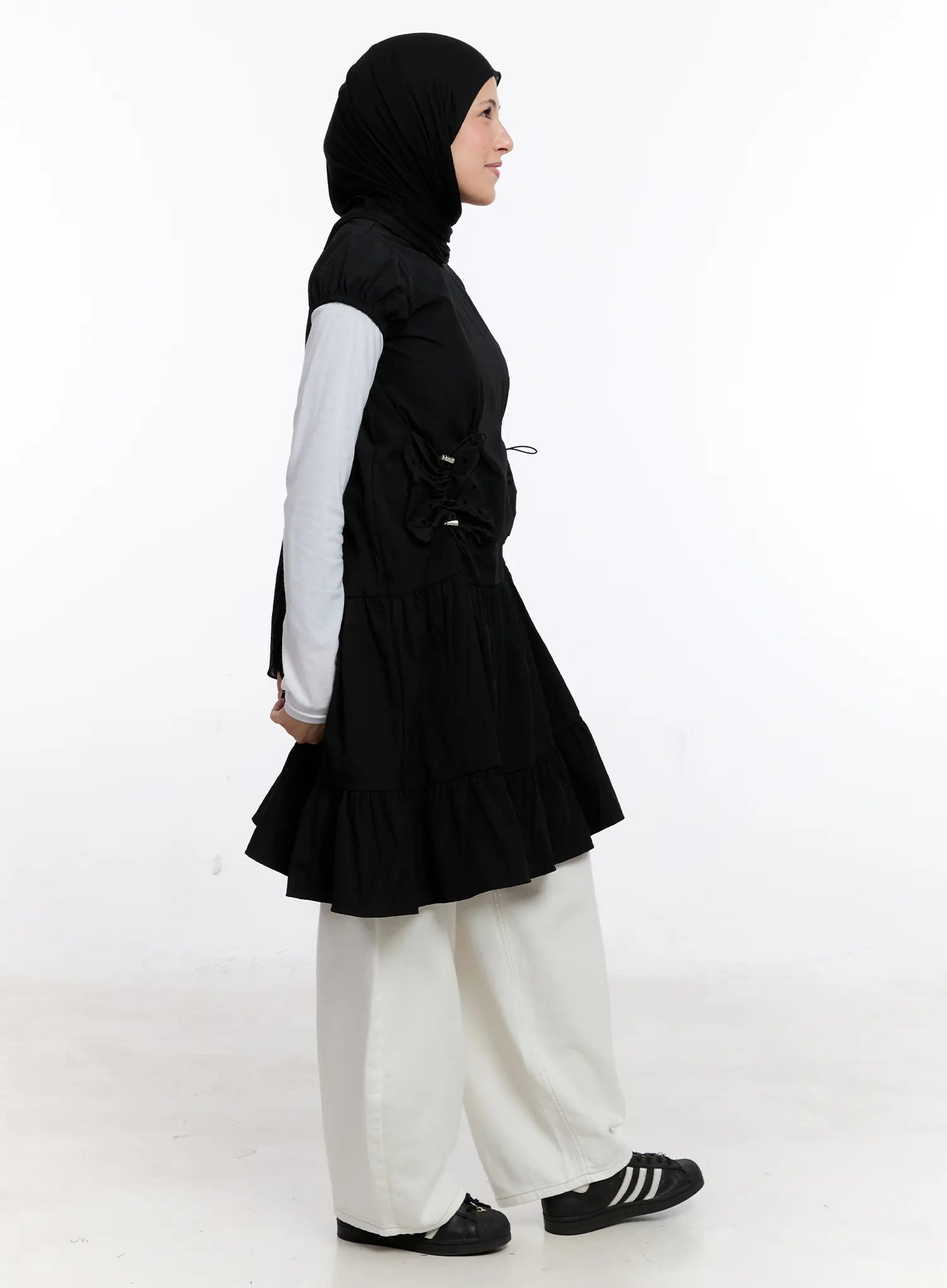 layered-polka-dot-long-sleeve-dress-cs524