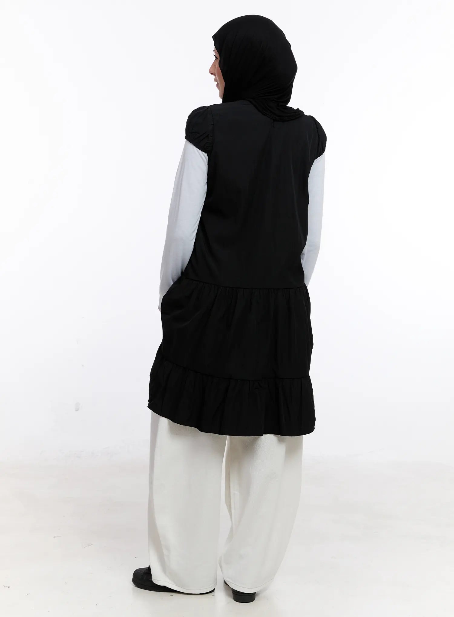 layered-polka-dot-long-sleeve-dress-cs524