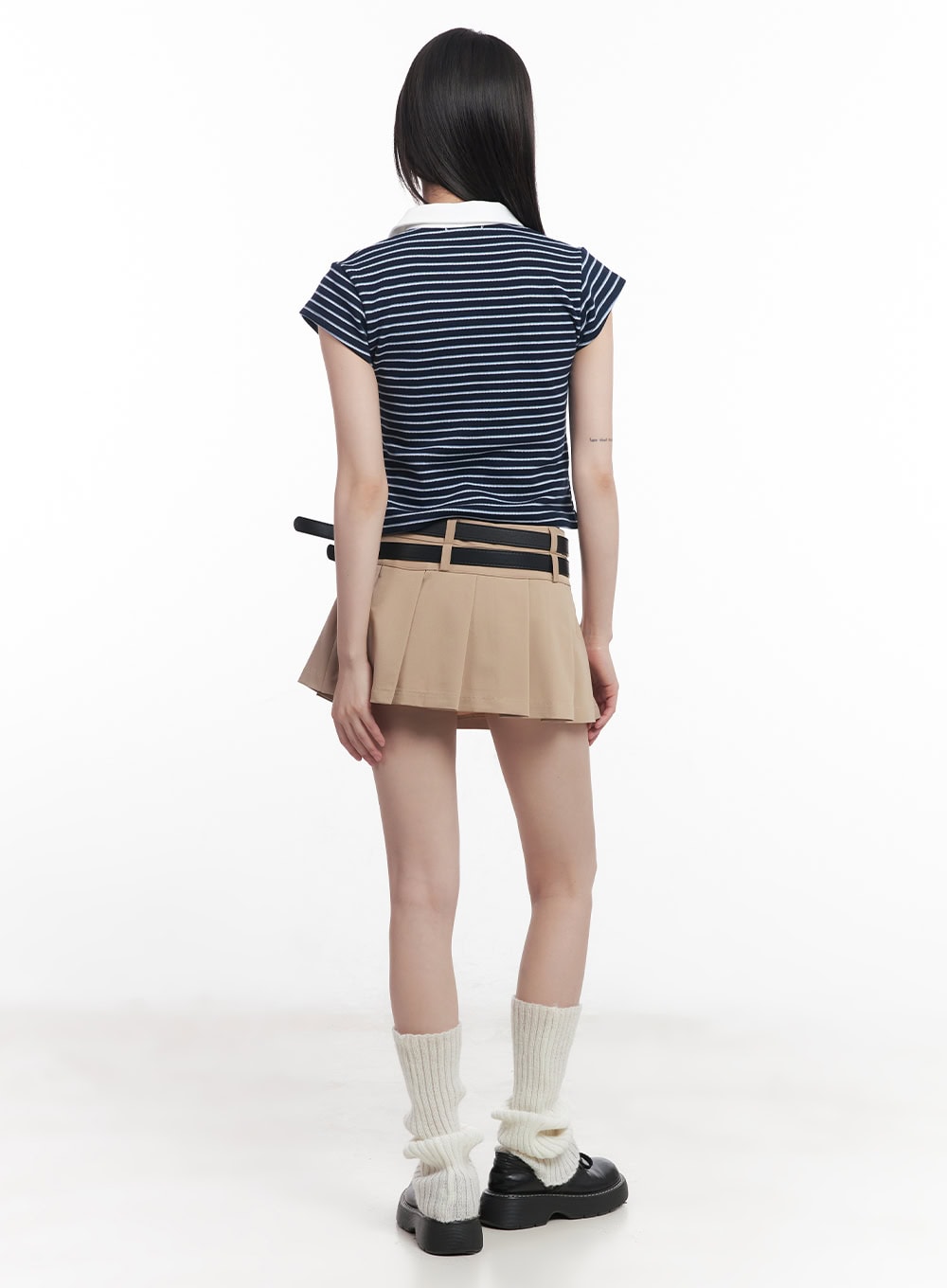 double-belt-pleated-mini-skirt-cu506