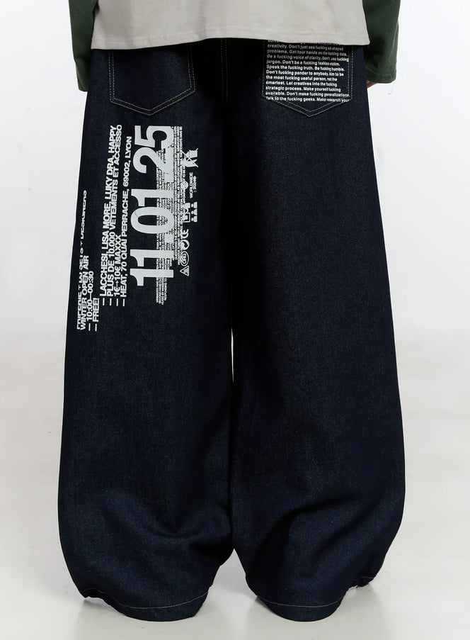 mens-graphic-jeans-dark-blue-is529 / Dark blue