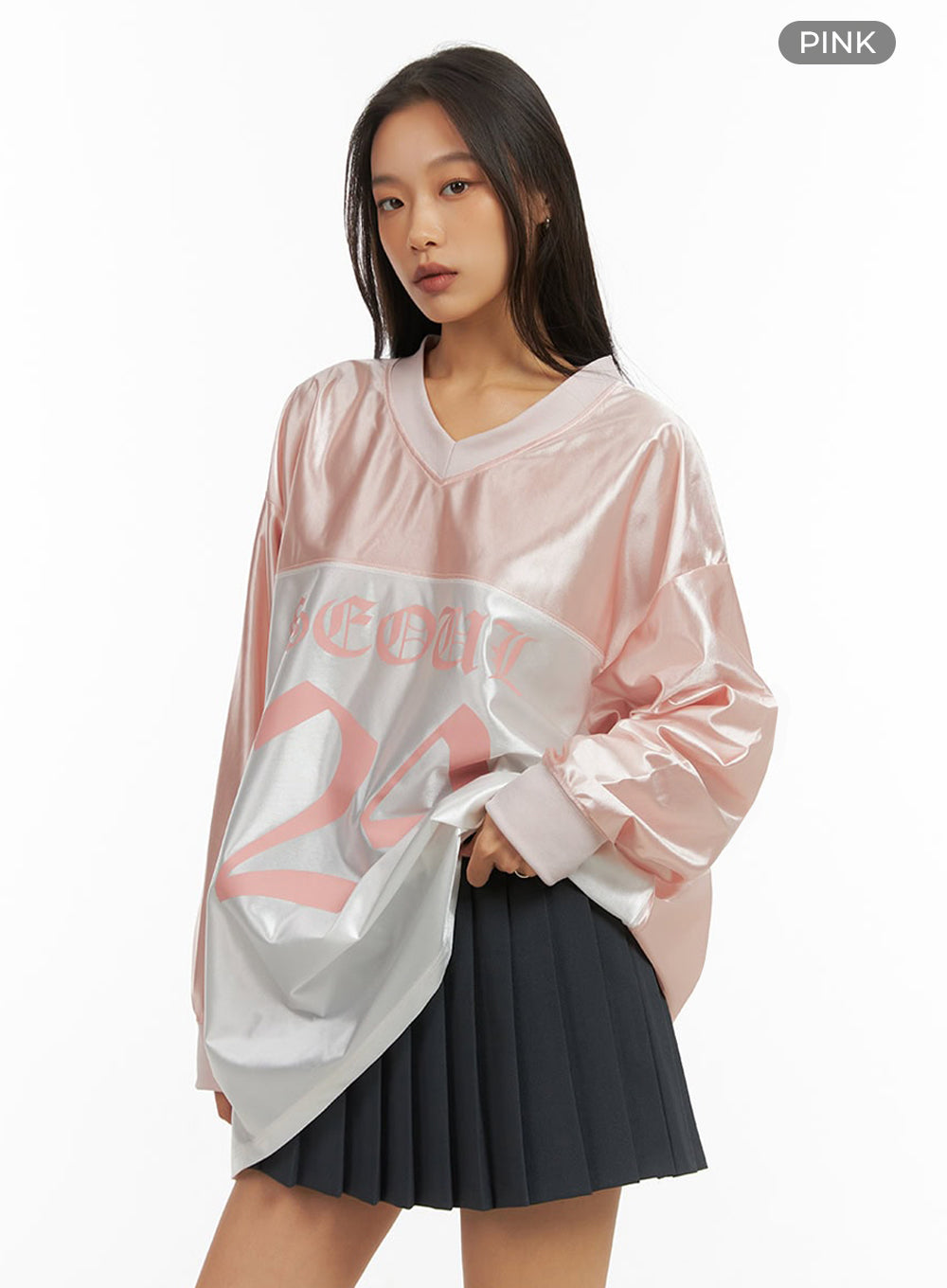 pink-lettered-poly-sweat-v-neck-hoodie-io409