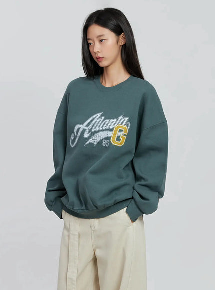 graphic-oversized-crewneck-io530 / Green