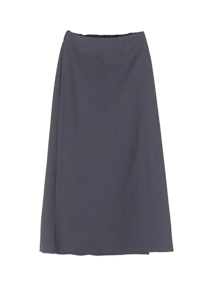 side-slit-midi-skirt-is515 / Dark gray