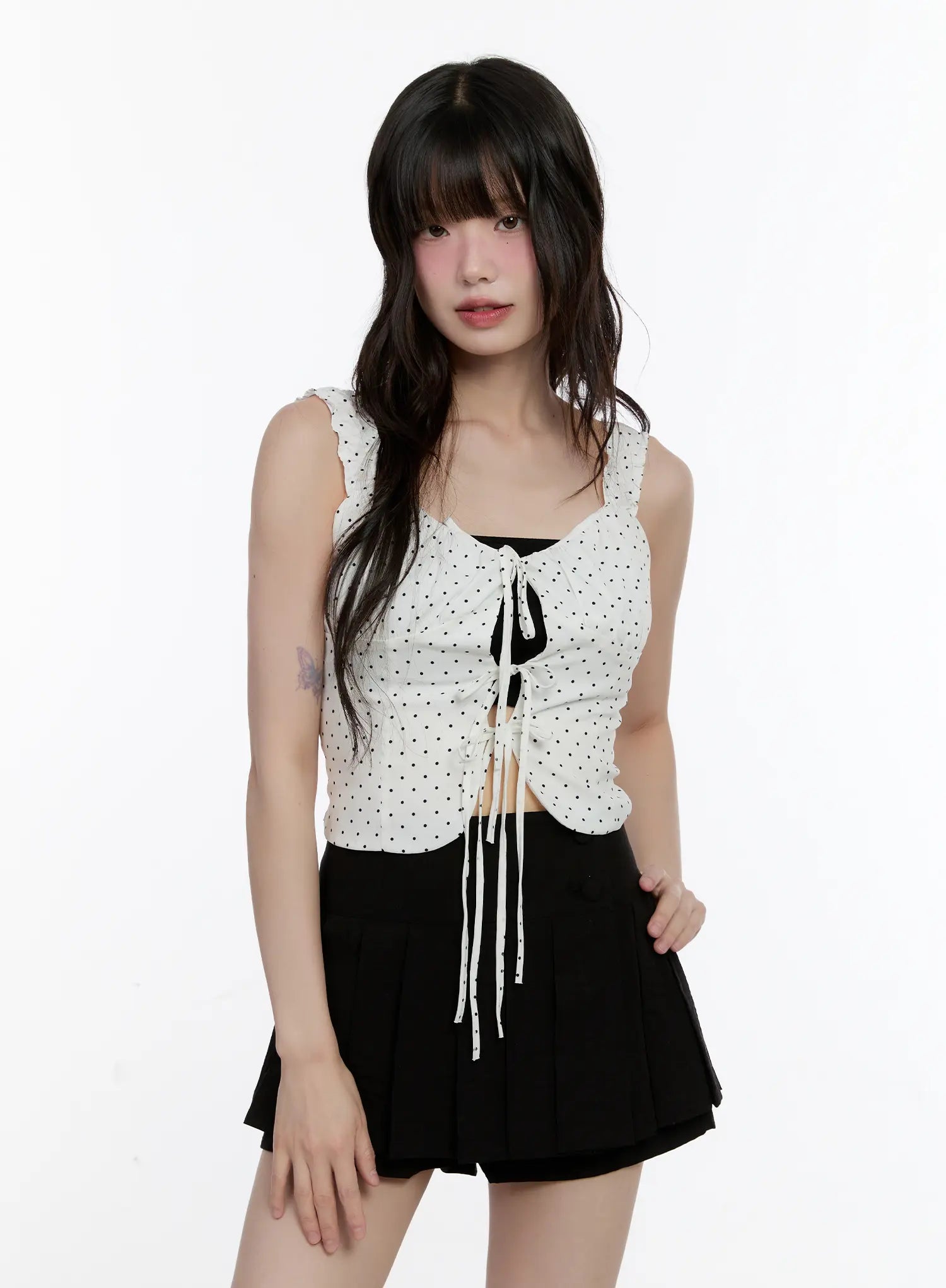 polka-dot-front-tie-tank-cl507