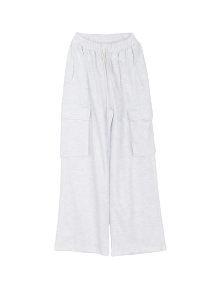 relaxed-fit-cargo-sweatpants-co513 / Light gray