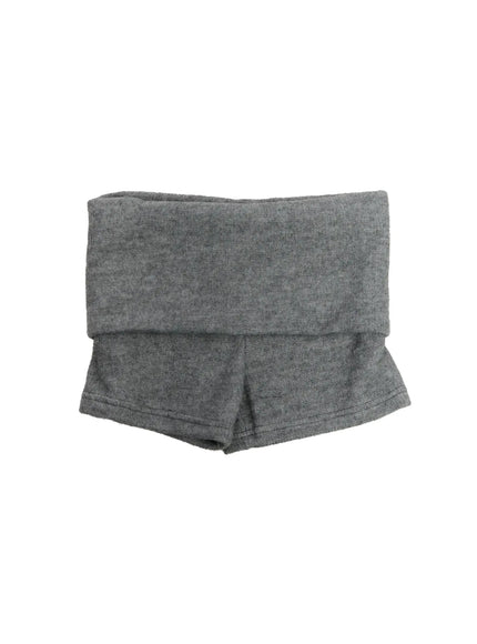 foldover-fleece-lined-shorts-cn525 / Gray