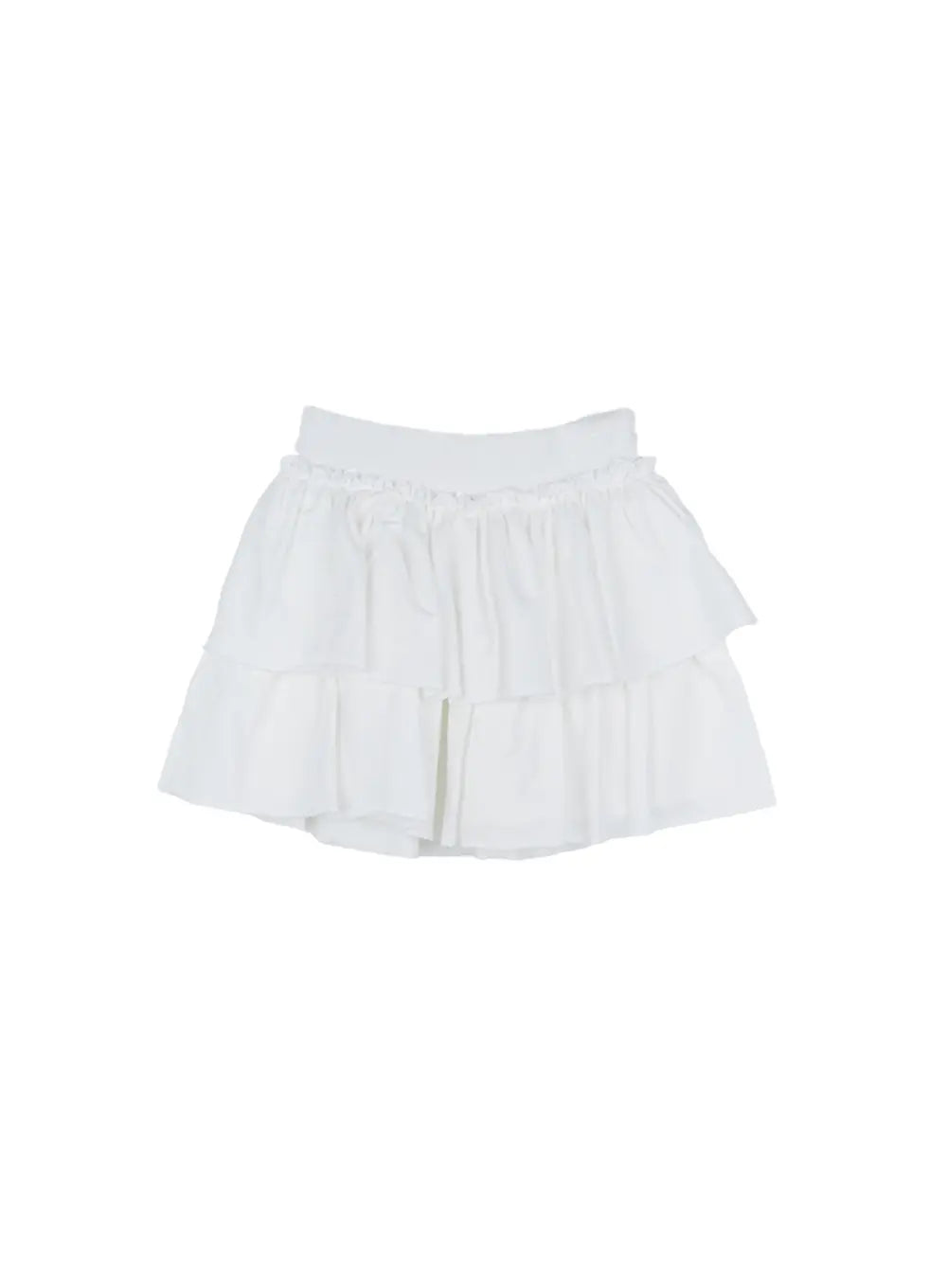 tiered-ruffle-mini-skirt-cl508 / White