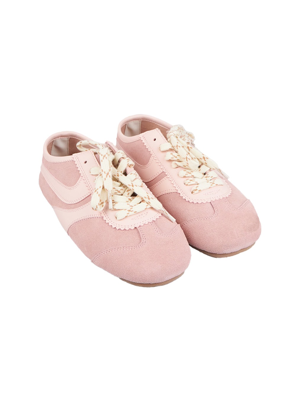 cow-suede-leather-sneakers-cd425 / Light pink