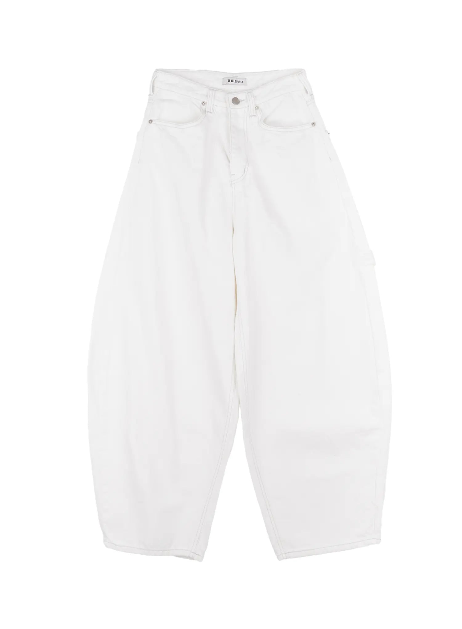 point-detail-wide-cotton-pants-cs524 / White