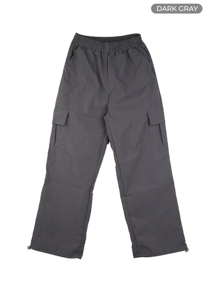 solid-string-waist-cargo-pants-cl412 / Dark gray